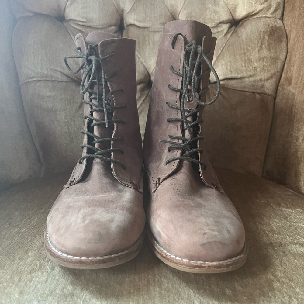 OluKai Tan Suede Lace Up Boots